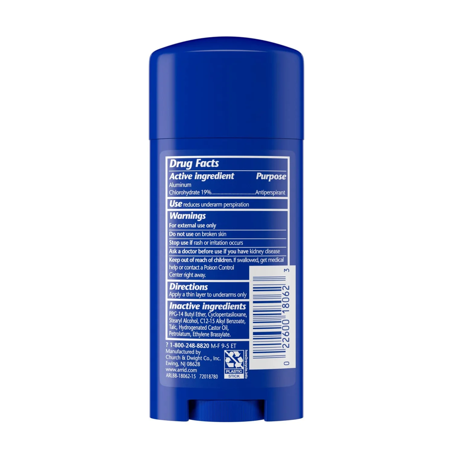 Arrid XX Solid Antiperspirant & Deodorant, Unscented, 2.6 Ounce (Pack of 2)