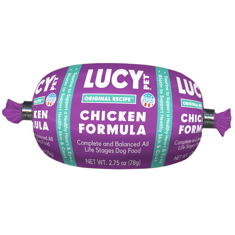 Lucy Pet Products Chicken Formula Dog Food Rolls, 2.75oz/36 Count Box (100600072)