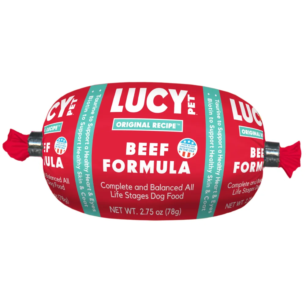 Lucy Pet Products Beef Formula Dog Food Roll 36 Count 2.75 Ounce Rolls, 100600044