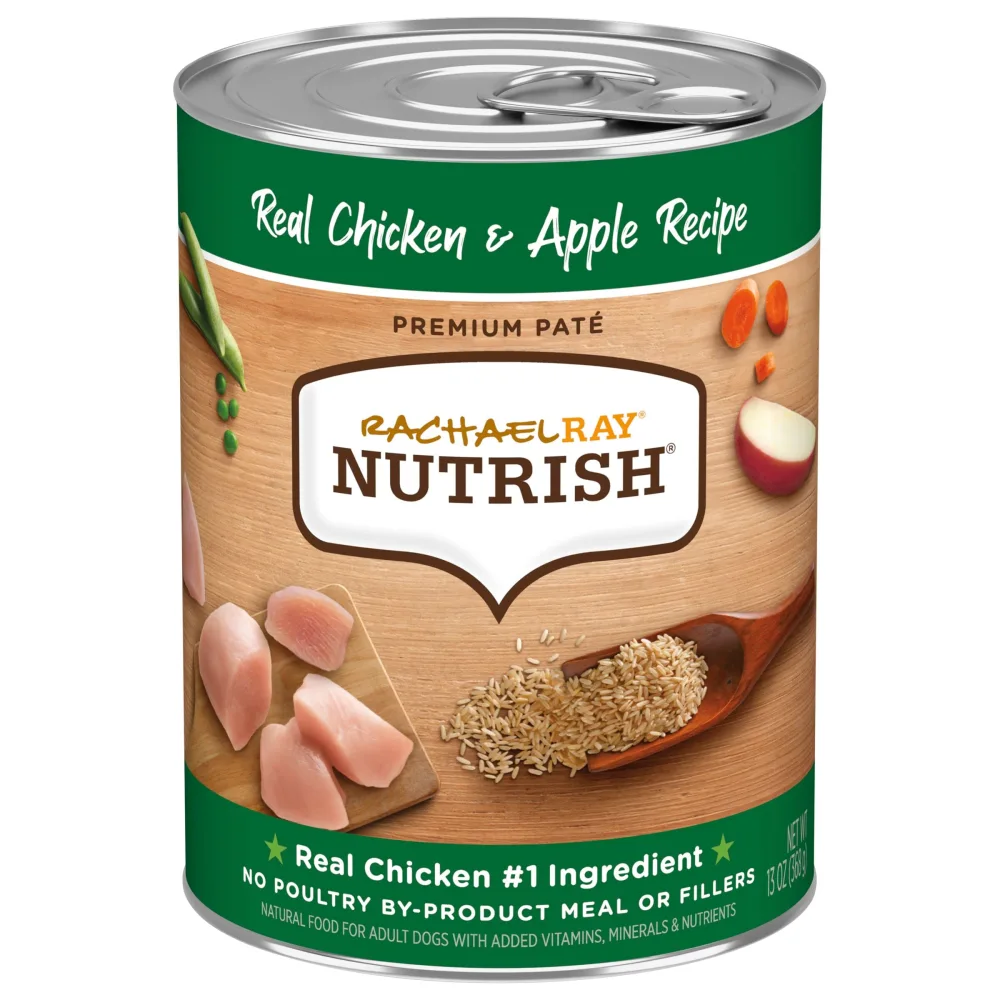 Rachael Ray Nutrish Premium Pate Real Chicken & Apple Recipe Wet Dog Food, 13 oz. Can (Pack of 12)