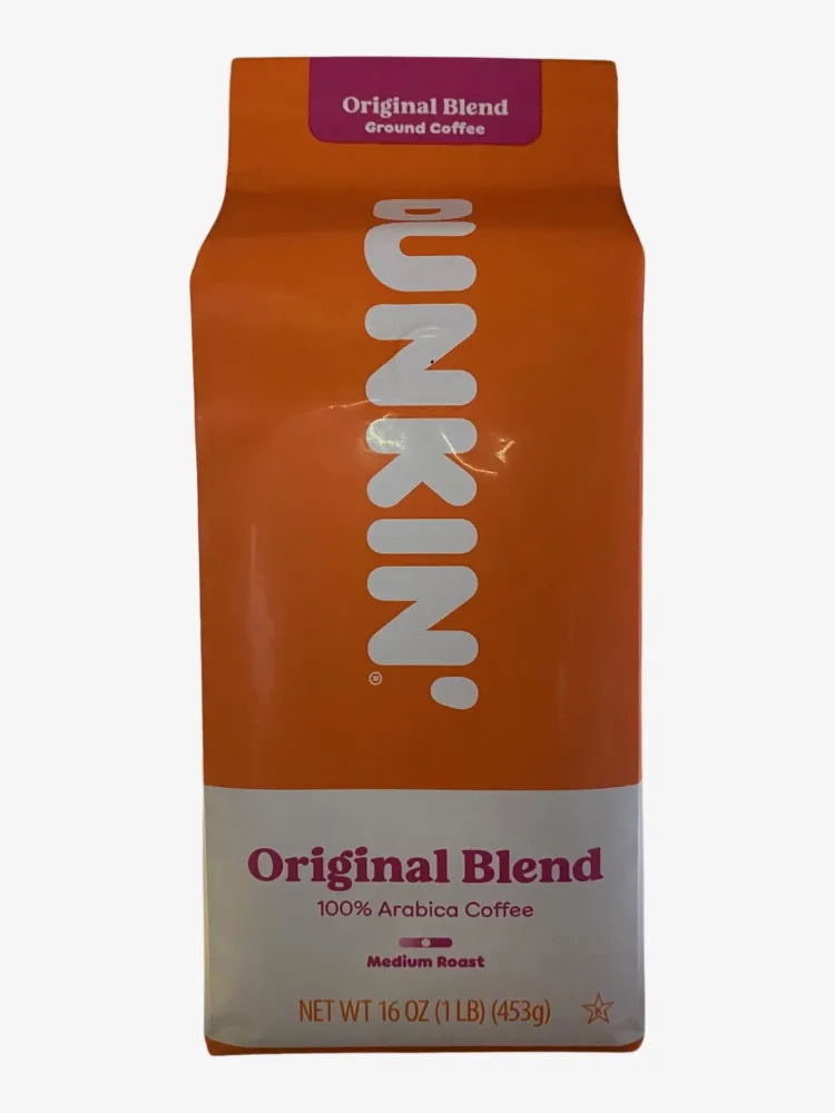 Dunkin Donuts Original Blend Ground Medium Roast Coffee Bean, Caffeinated Arabica Coffee 1LB-16oz Bag with eRaiyan Sticker