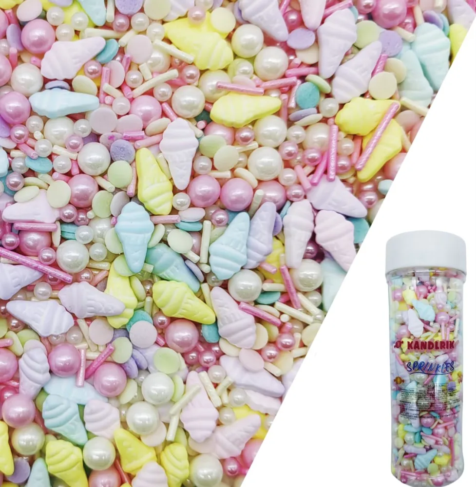 Ice Cream Sprinkles Candy Mix Size Edible Pearls Cake Decorations Cupcake Toppers Cookie Decorating Perfect for Wedding Party Valentine Halloween Christmas Supplies 4.58OZ