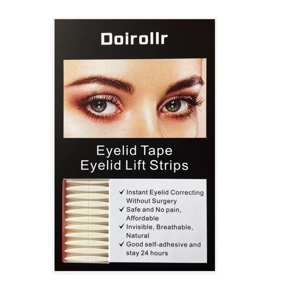 200Count Double Eyelid Tapes, Invisible Eyelid Correction Strips, Self Adhesive Double EyeTape(Double-Sided Sticky), Instant Eyelid Lift No Surgery, for Hooded Droopy Puffy Uneven Eyes