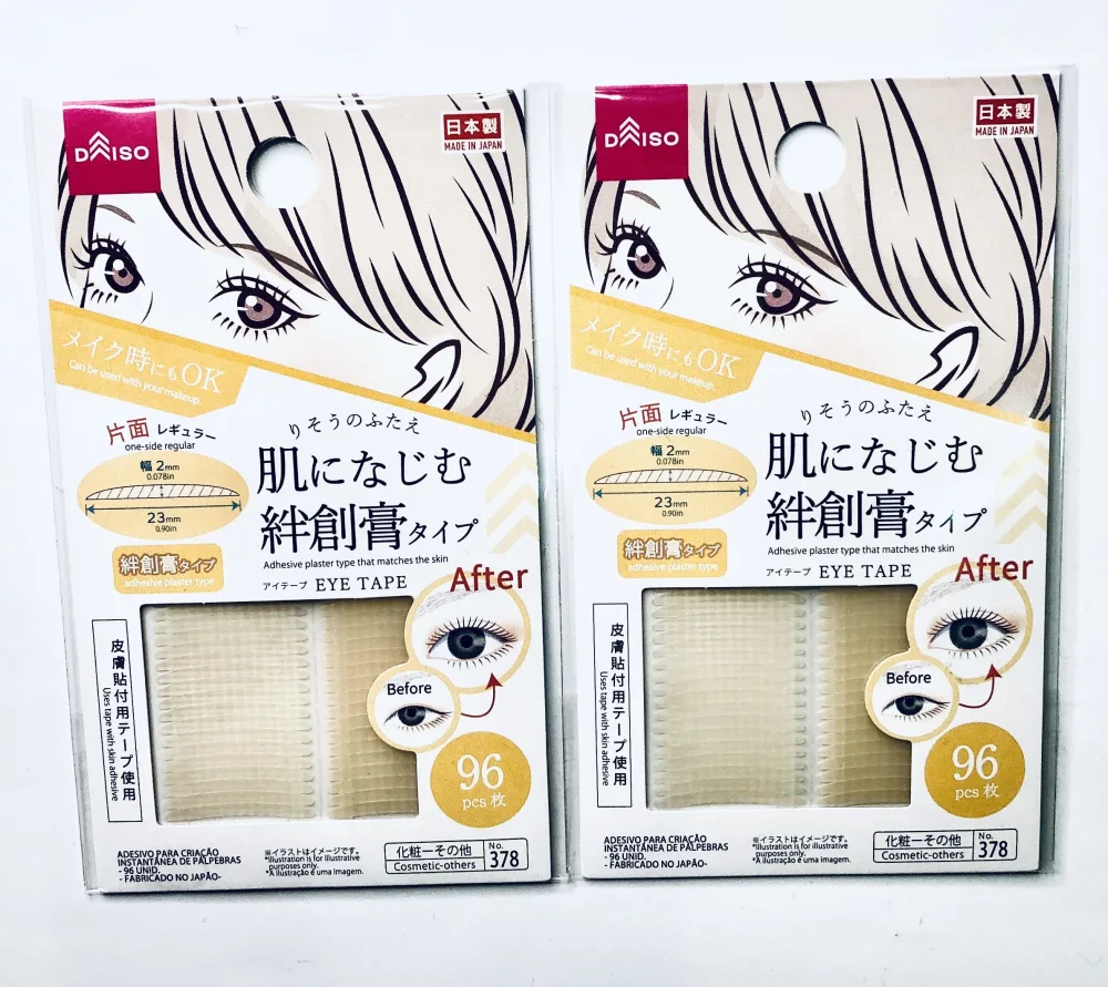 Daiso DAISO JAPAN, Double Folded Eyelid Tape | 96 pcs | Adhesive Plaster Style (Set of 2)