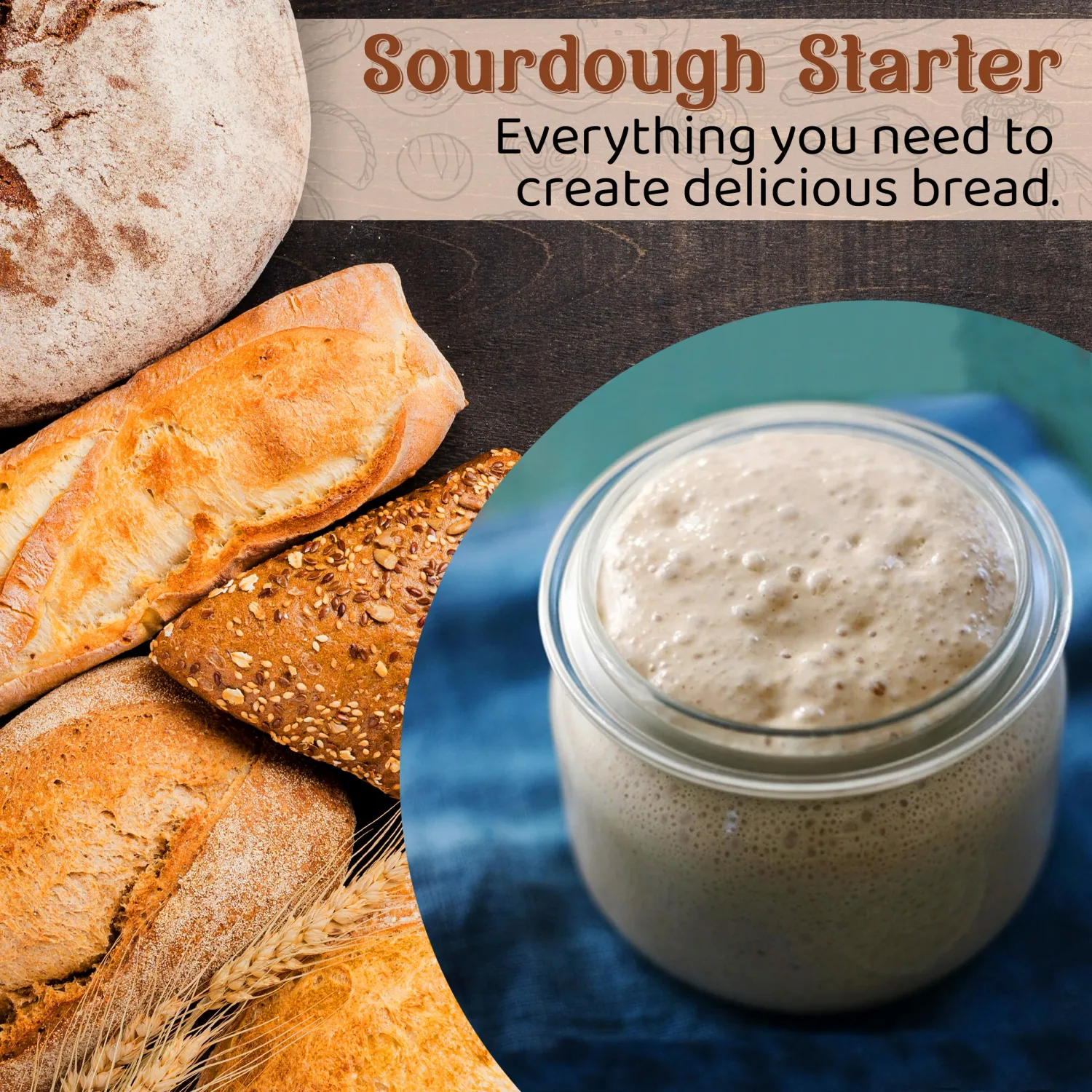Living Dough - Soviet Rye Sourdough Starter Culture - Fresh & Organic Sourdough Starter for Baking - Active & Live Wild Yeast Sourdough Starter, Russian Sourdough Bread Starter