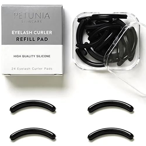 BLACK Eyelash Curler Refills (24-Pack) Replacement Pads | Eye Lash and Cosmetic Accessory | Create Permanent Curls and Intense Lashes | Universal Fit for Standard Curlers