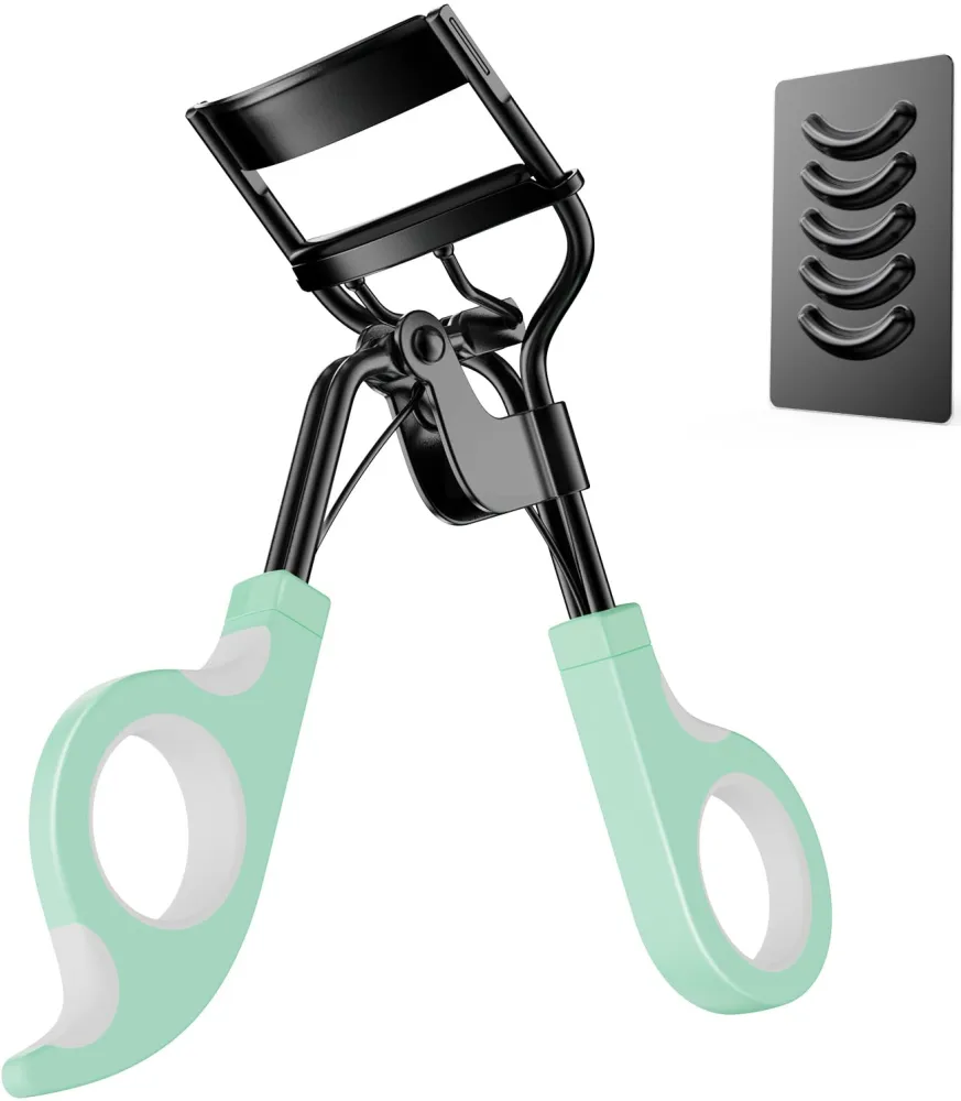 Kaasage Eyelash Curler with Pads, Lash Curler with 5 Extra Silicone Replacement Pads, Achieve Curls in 5 Seconds