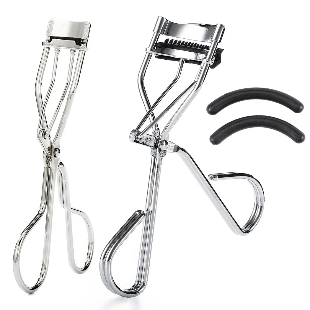 Uranian Eyelash Curlers with Built-in Comb Lash Curlers with Mini Eyelash Curler Partial Eye Lash Curler Silver Eyelashes Curlers Set for Women and Girls Makeup Tool for Eyes