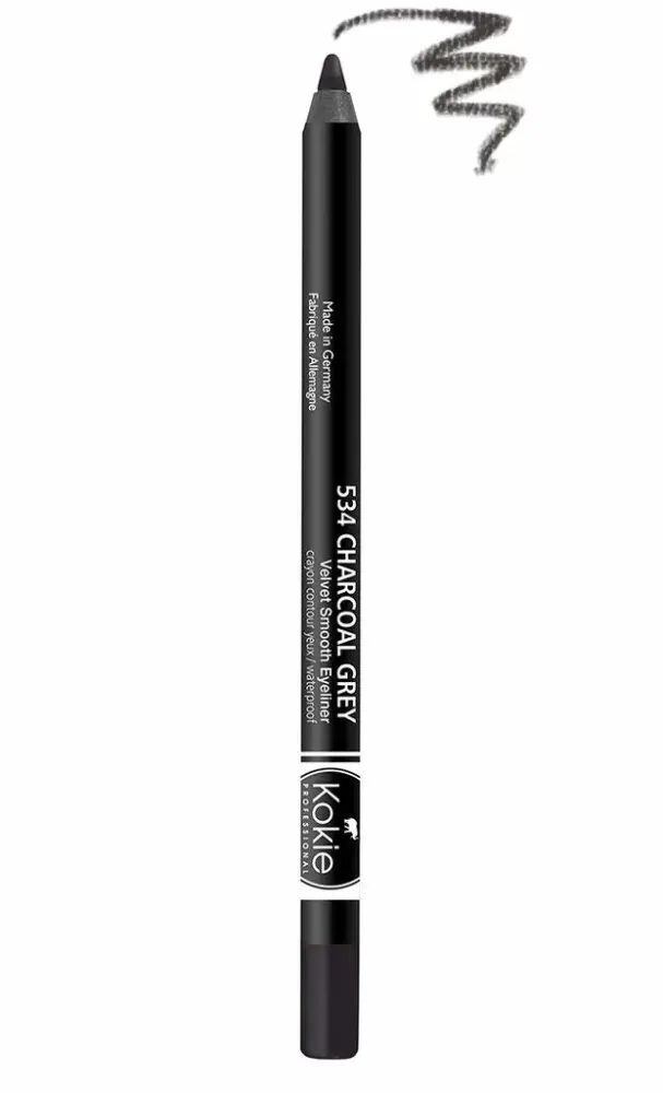 Kokie Cosmetics Waterproof Velvet Smooth Eyeliner Pencil, Charcoal Grey, 0.042 Ounce