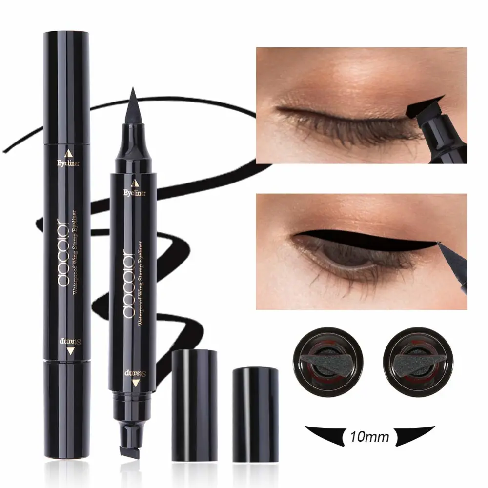 Docolor Eyeliner Stamp Double-sided Liquid Winged Eye Liner Pen Waterproof Smudgeproof Long Lasting Wing Original Eyeliner Pen