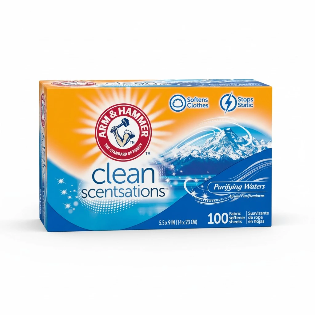ARM & HAMMER Fabric Softener Sheets, 100 sheets, Purifying Waters