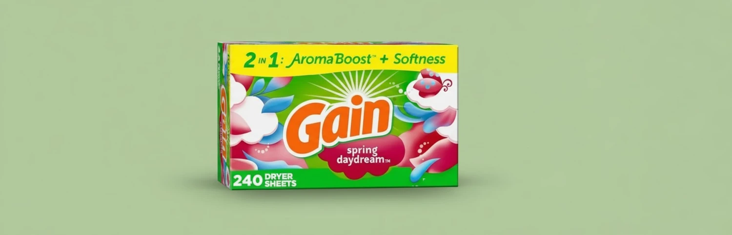 Gain Dryer Sheets, 240 Count, Original Scent Laundry Fabric Softener Sheets with 2-in-1 AromaBoost Plus Softness (Pack of 2)