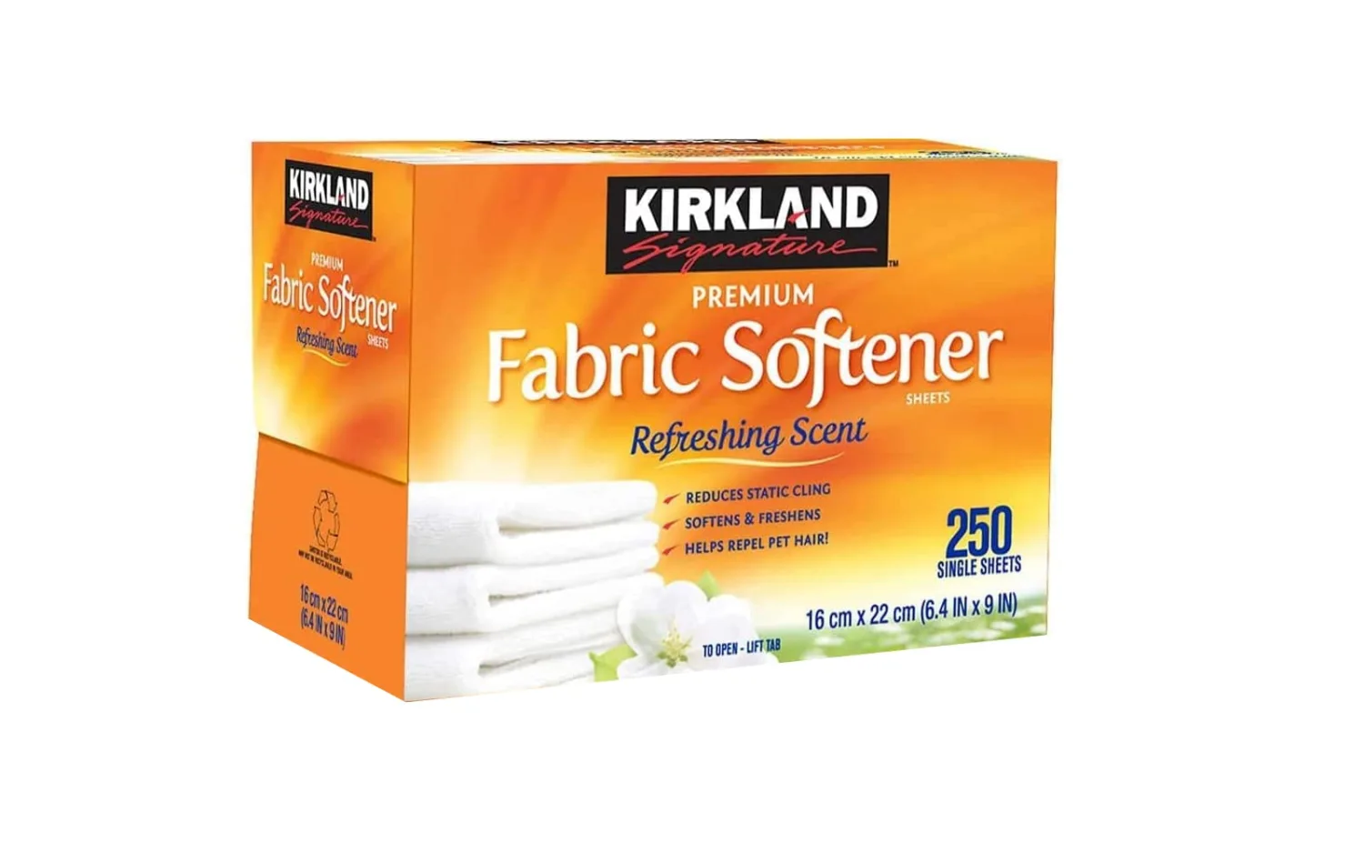 Kirkland Signature Fabric Softener Sheets, Refreshing Scent, 250 Count