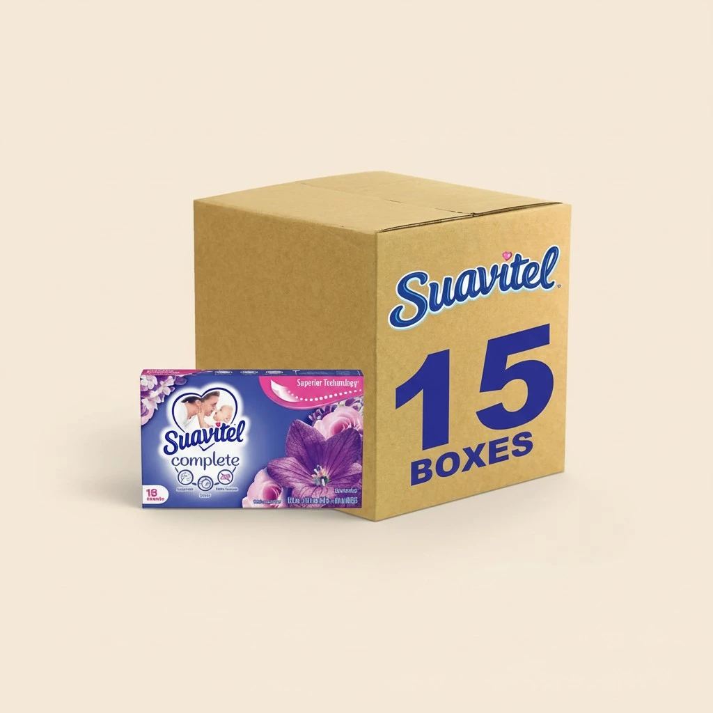 Suavitel Complete Dryer Sheets, Fabric Conditioner, Lavender Scent, 18 Sheets