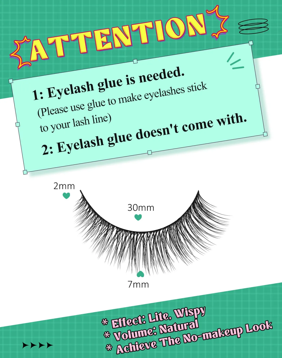 Natural Eyelashes Natural Look Small Lashes Short Eyelashes Natural Lashes False Eyelashes Wispy Eye Lashes Pack 10 Pairs D-M05