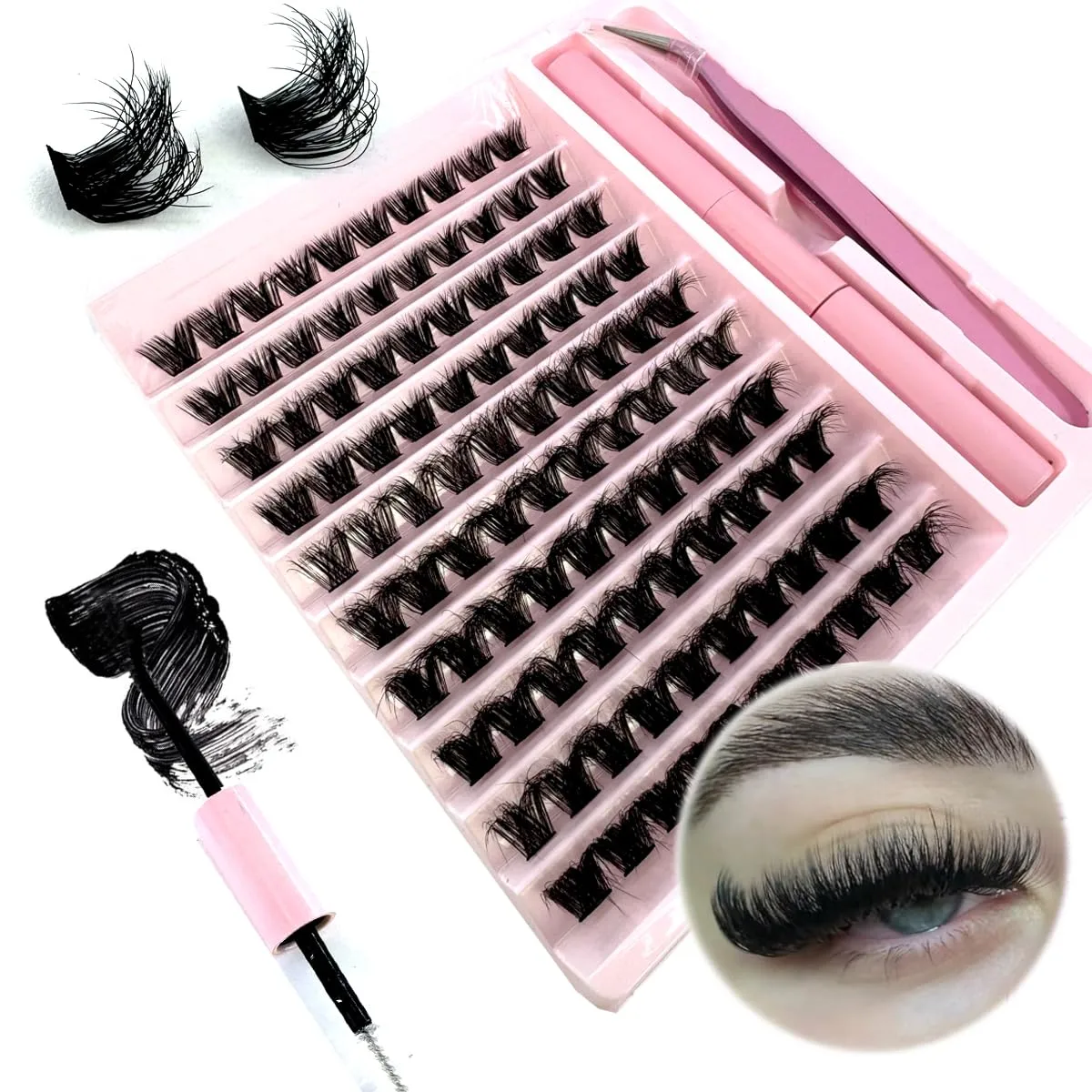 HBZGTLAD 30D/40D/50D/60D/80D Mink Eyelashes 280 Bundles Natural Eyelash extension 3D Russia Volume Individual Eyelash Cluster Makeup Tools Lashes (FD20)