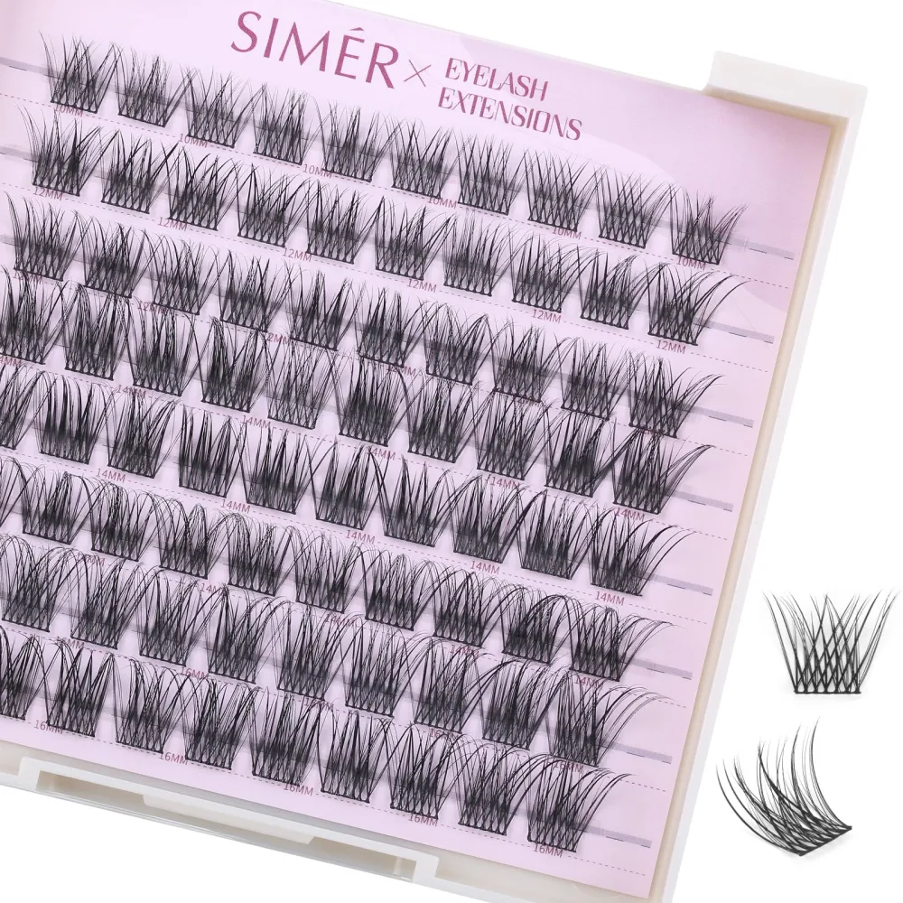 Lash Clusters 80 Pcs Cluster Lashes Natural Look DIY Eyelash Extension Manga Individual Lashes 10-16mm Mixed D Curl Wispy Fluffy Anime Lash Clusters Super Thin Band, Soft & Reusable