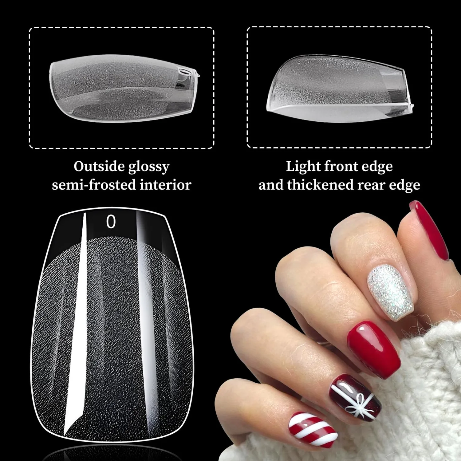 LoveOurHome 600pc Extra Short Coffin Fake Nail Soft Gel Nail Tips Clear Press on Nails Short Full Cover Clear False Nails XS Artificial Fingernails for Women Girls Kids Acrylic Nail Extension