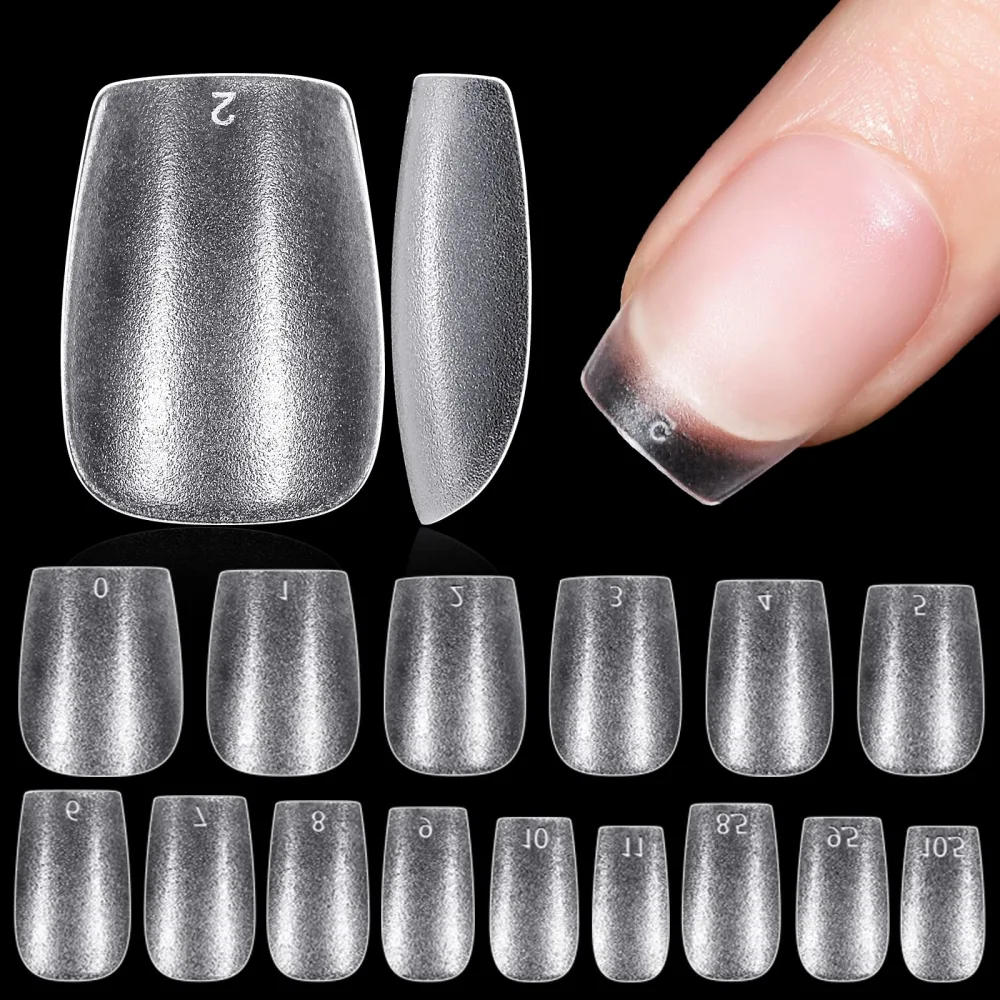 TOMICCA Extra Short Coffin False Nail Tips - Full Cover Soft Gel Tips for Nail Extension, 240Pcs Acrylics for DIY Nail Art, 15 Sizes Easy Use Fake Tips