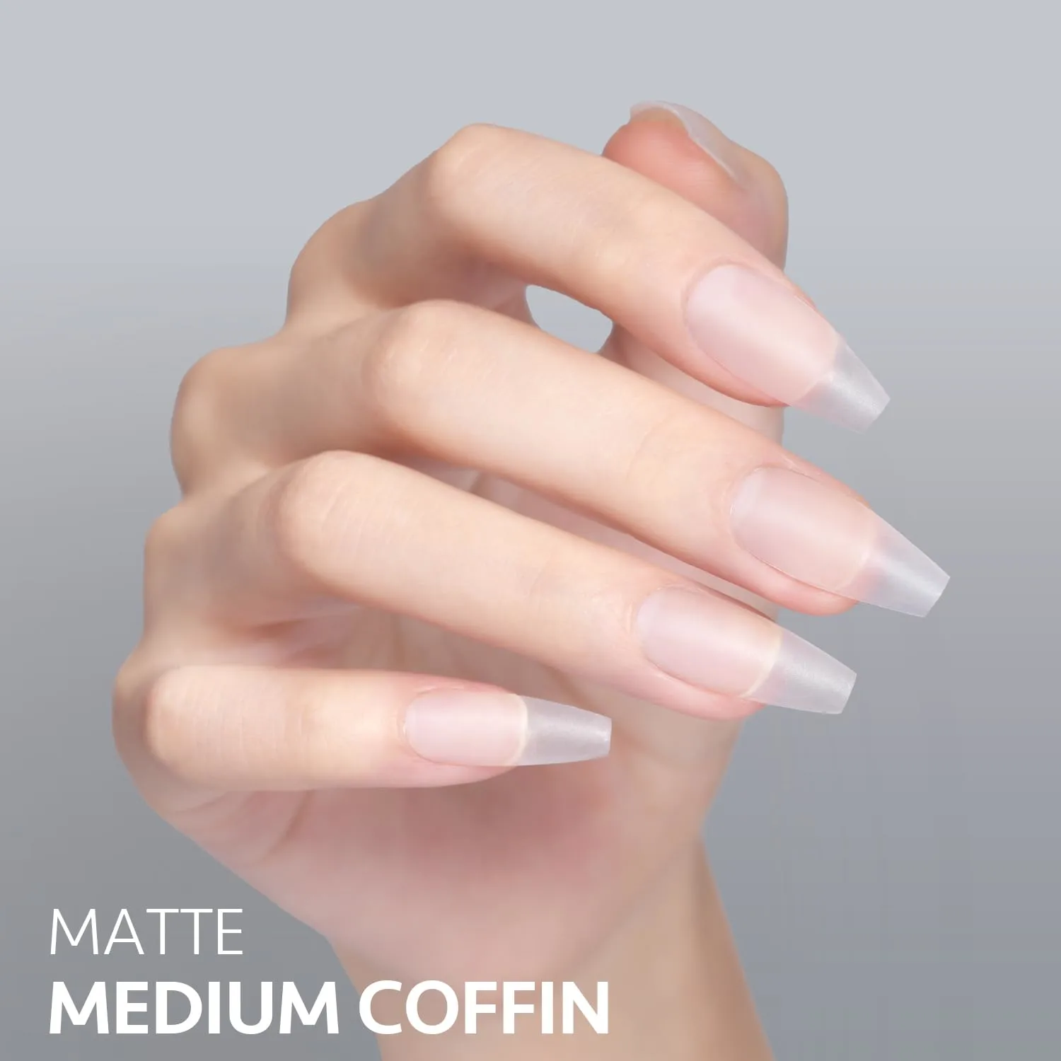 GAOY Medium Coffin Fake Gel Nail Tips, 14 Sizes False Full Cover Acrylic Press on Nails, 360Pcs Soft Matte Tips
