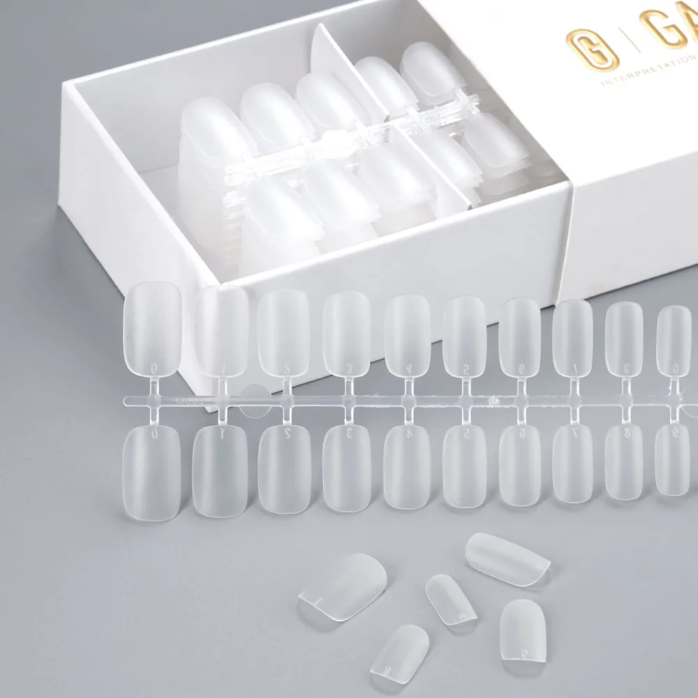 GAOY Short Square Nail Tips, 510 Pcs Matte Soft Gel X Nails Tips, 15 Sizes No-Filing Full Cover Acrylic False Nail Tips for Soak Off Nail Extension