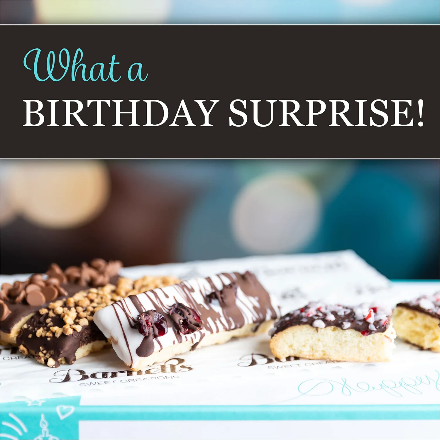 Barnetts Birthday Gifts for Women & Men, Gourmet Chocolate Biscotti Cookies, Unique Prime Food Happy Birthdays Gift Basket, Her Wife Mom Dad Sister Girls Friendship, 40th 60th Or 70th, Cookie Baskets