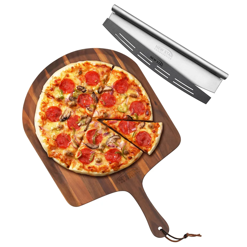 New Star Foodservice 1026344 Professional Pizza Cutter and Peel Combo