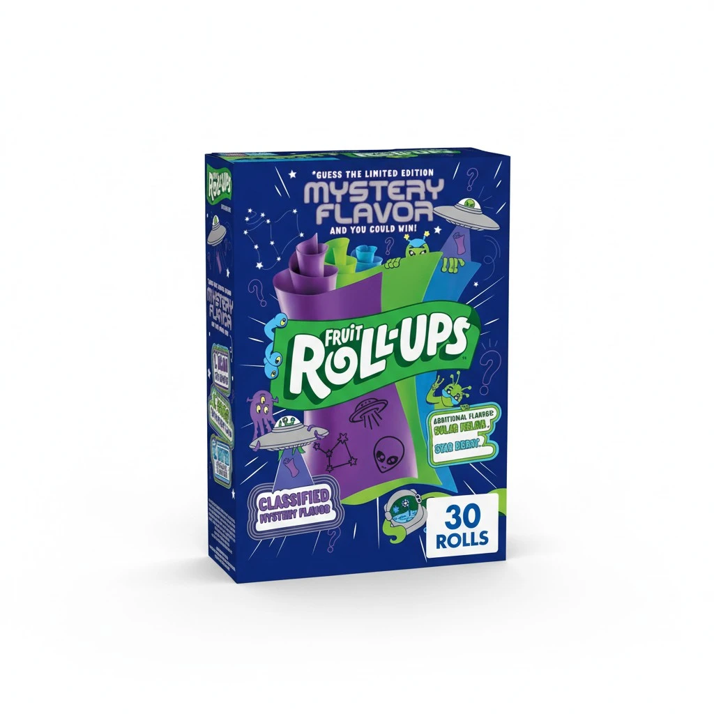 Fruit Roll-Ups Fruit Flavored Snacks, Mystery Flavor, Solar Melon, and Star Berry, 30 ct