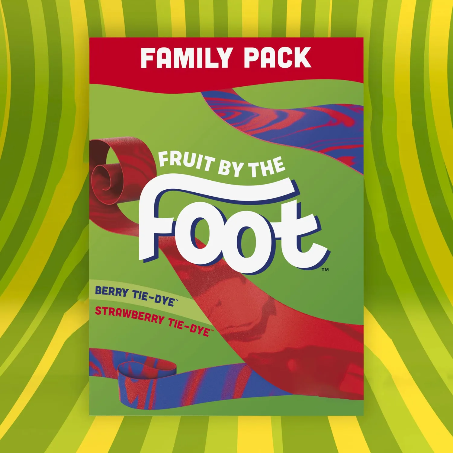Fruit By The Foot Fruit Flavored Snacks, Berry Tie-Dye & Strawberry Tie-Dye, Family Pack, 18 Rolls, 13.5 oz