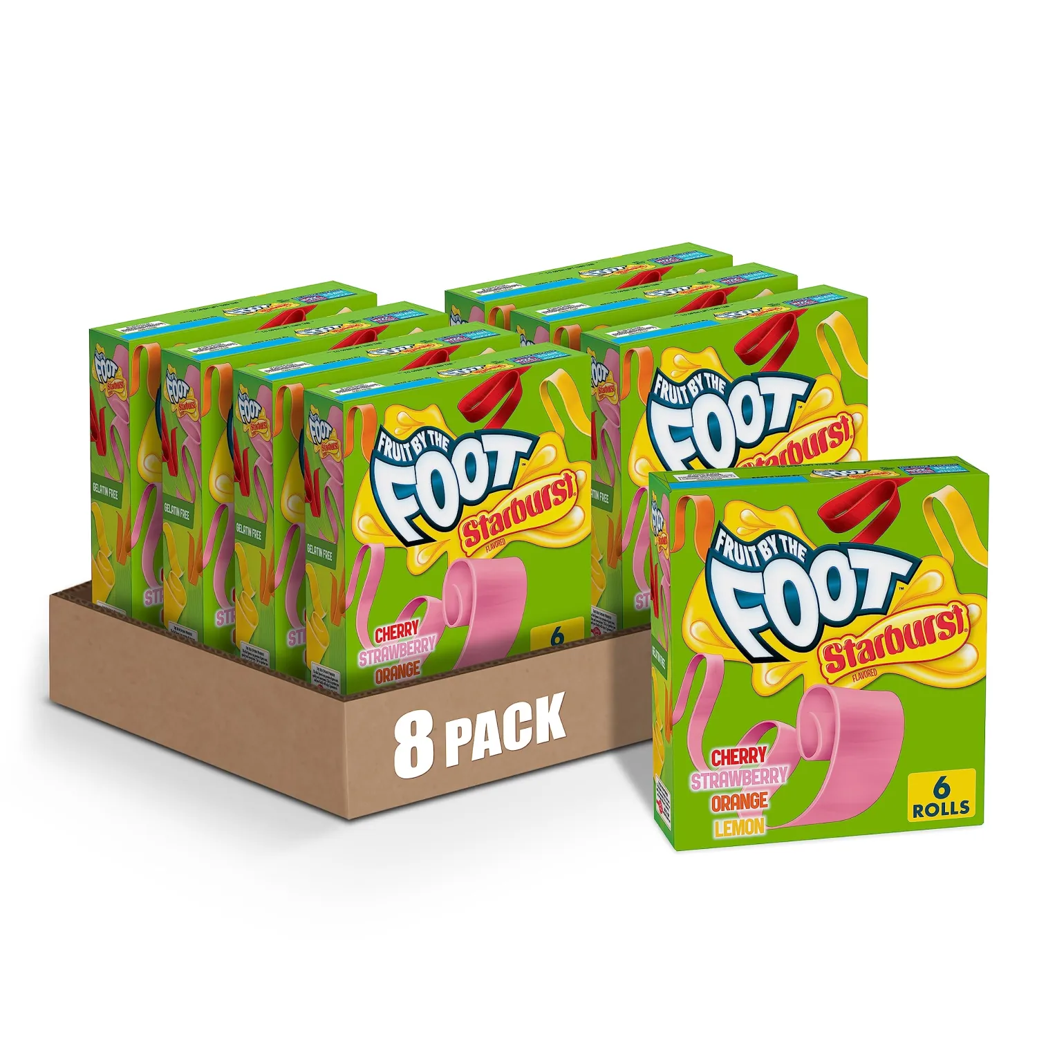 Fruit by the Foot Fruit Flavored Snacks, Starburst, Variety Pack, 6 ct (Pack of 8)