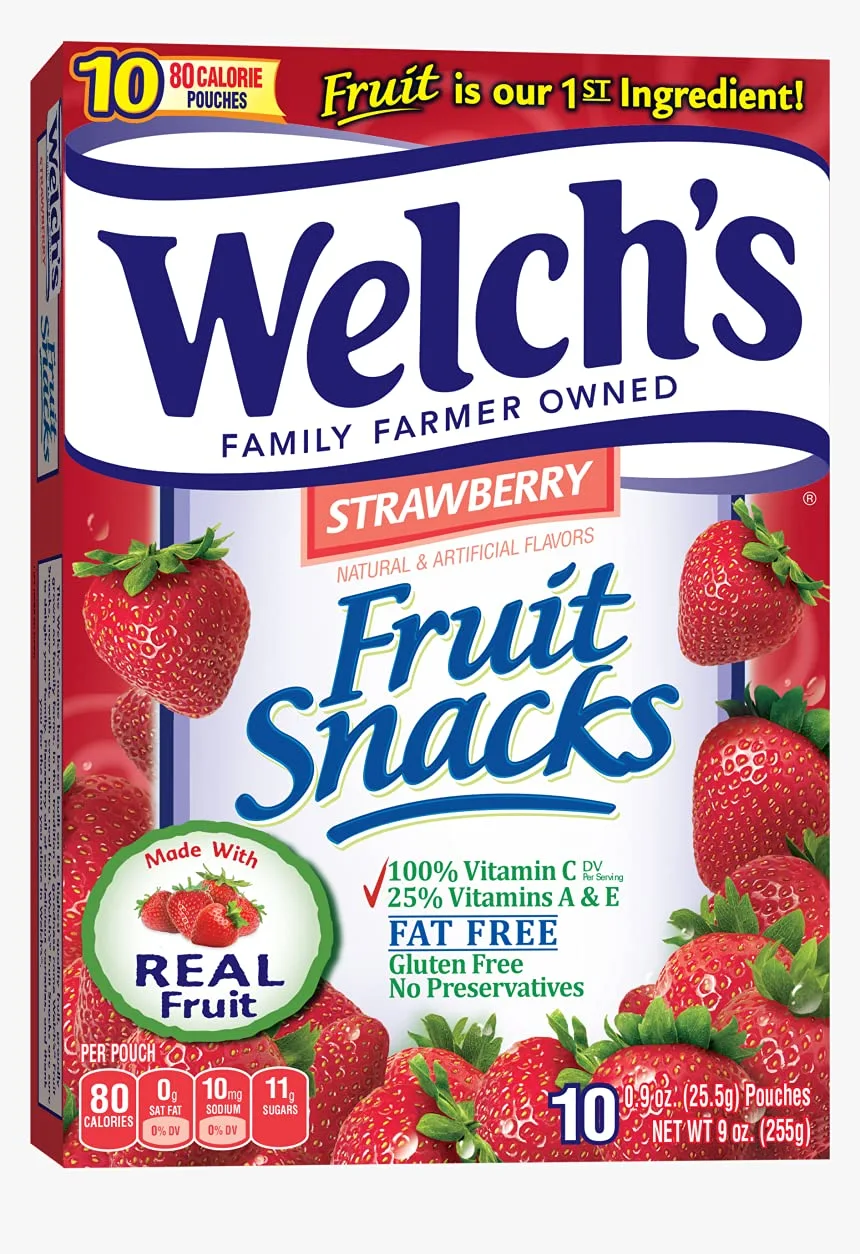Welch's Fruit Snacks, Strawberry, 0.9 Oz, 10 Ct