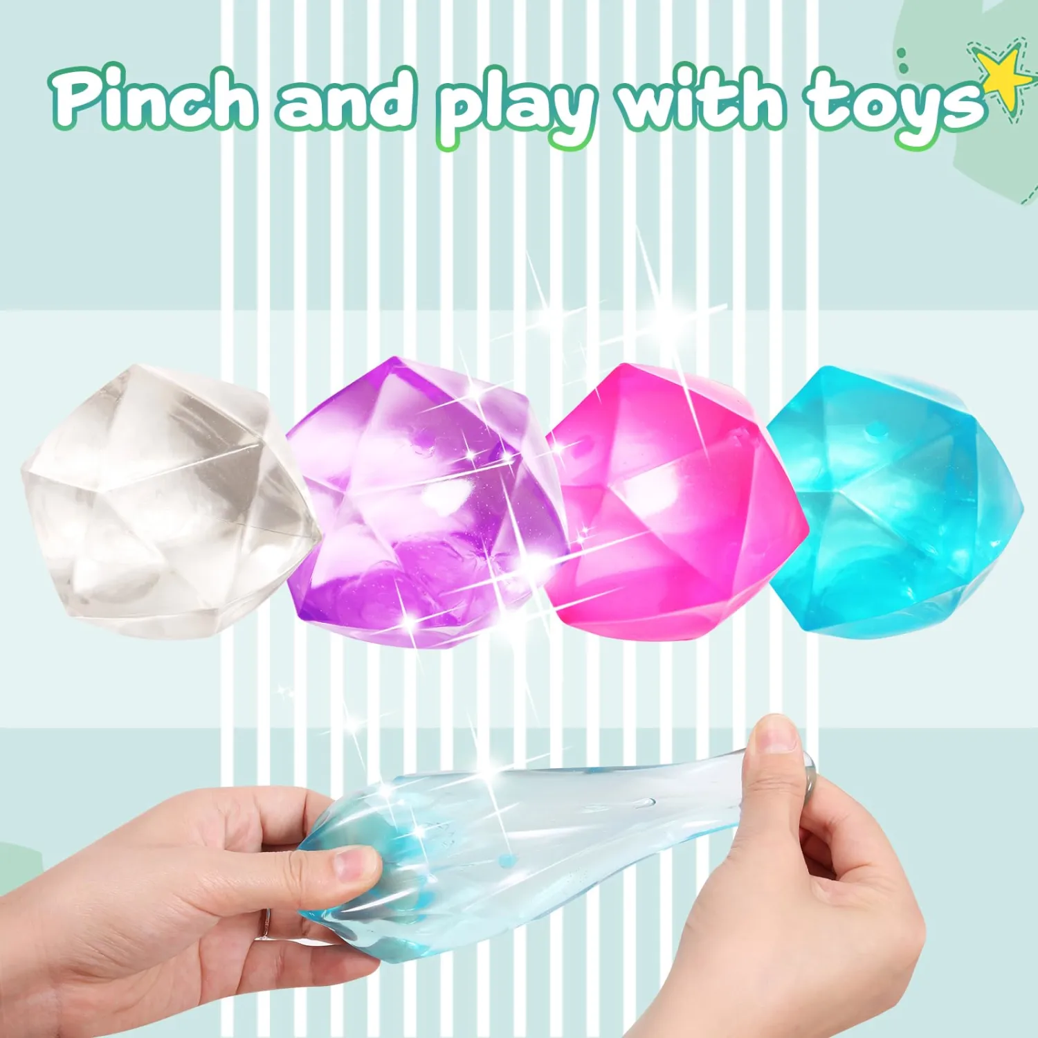 1pcs Masonry Ice Squishy Stress Balls-Stress Cube -Diamond Sugar Balls Slow Rise-Fidget Toy for Your Best Mellow and Chill - Hand Exercise Balls Relief- All Age
