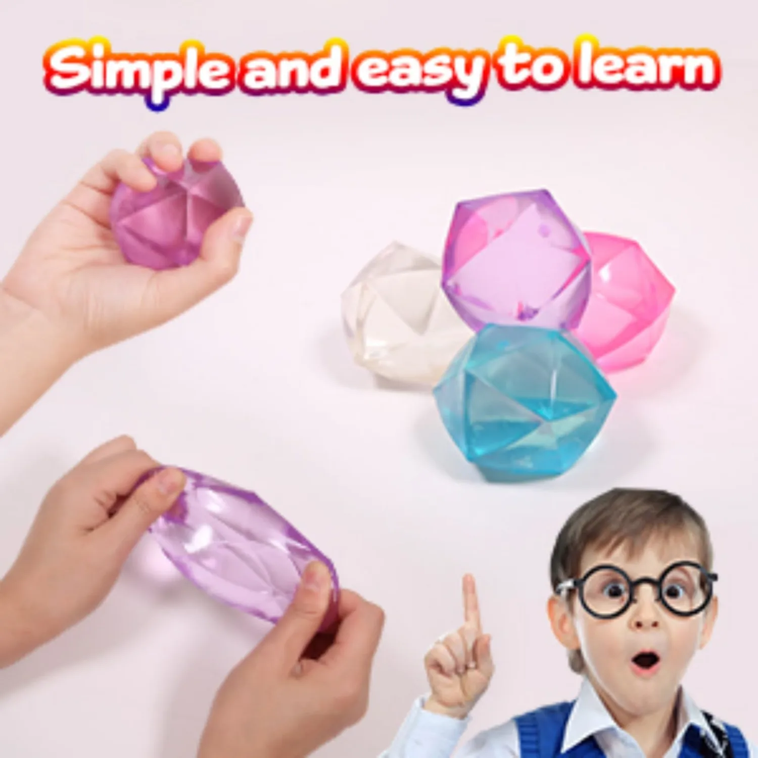 1pcs Masonry Ice Squishy Stress Balls-Stress Cube -Diamond Sugar Balls Slow Rise-Fidget Toy for Your Best Mellow and Chill - Hand Exercise Balls Relief- All Age