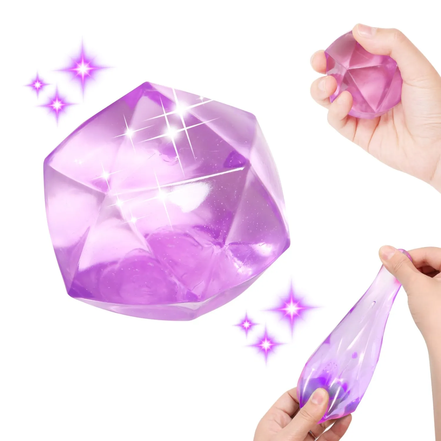 1pcs Masonry Ice Squishy Stress Balls-Stress Cube -Diamond Sugar Balls Slow Rise-Fidget Toy for Your Best Mellow and Chill - Hand Exercise Balls Relief- All Age