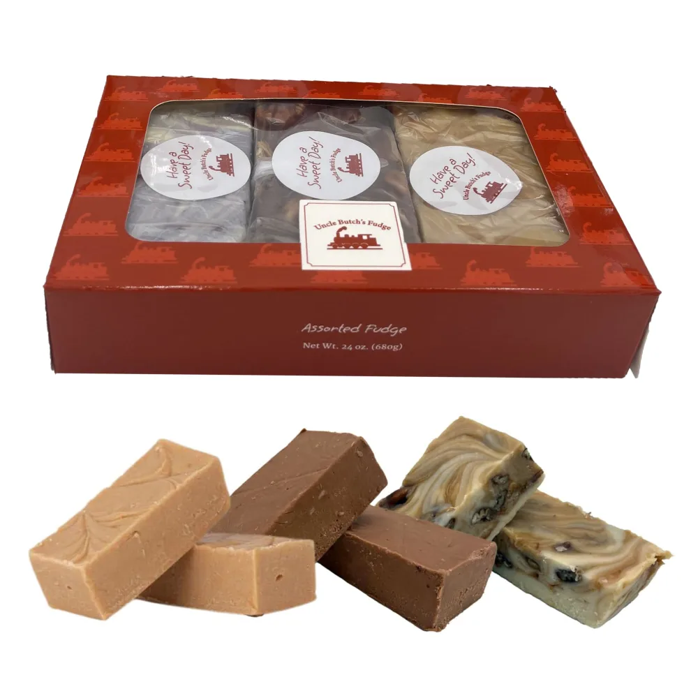 Uncle Butch's Fudge Custom Box - Creamy and Smooth Fudge Sampler - Choose Any 3 Flavors of Delicious & Decadent Fudge (24 oz. (3 Flavors))