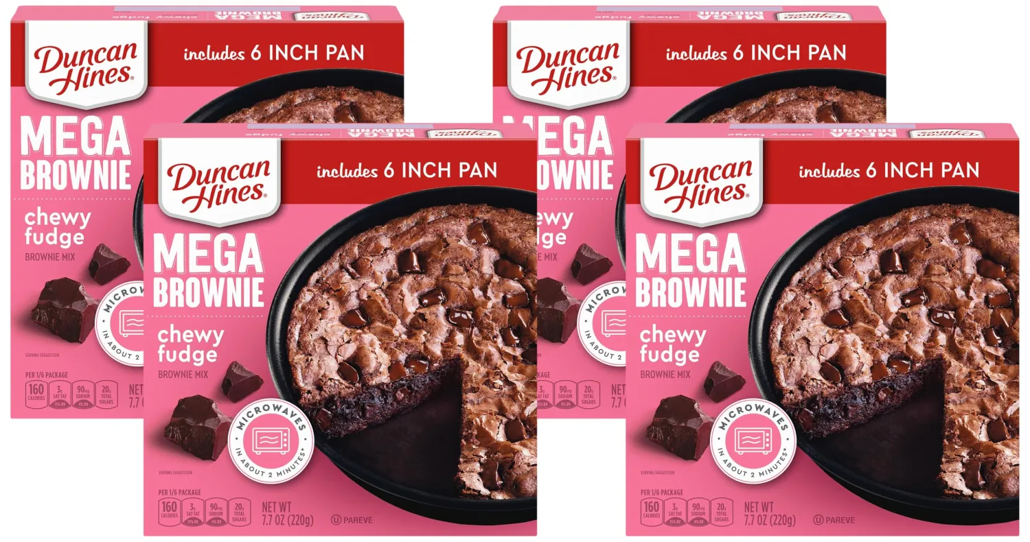 Duncan Hines Easy Brownie Kit Double Fudge Brownie Mix, 7.7 OZ (Pack of 4)