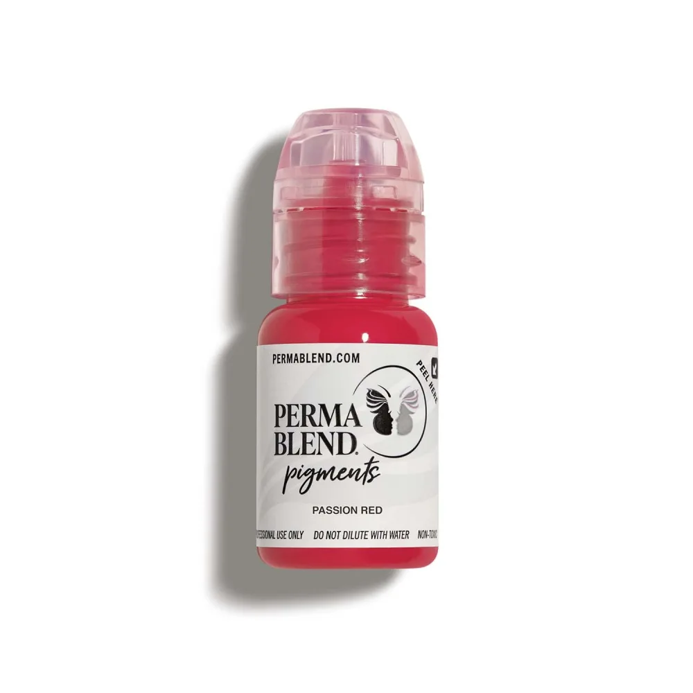 Perma Blend Passion Red - Bright Cool Red Tattoo Ink for Permanent Makeup - Lip Blush Microblading Ink to Enhance Lip Color - Lip Blushing & Lip Tattoo Supplies - Vegan (0.5 oz)