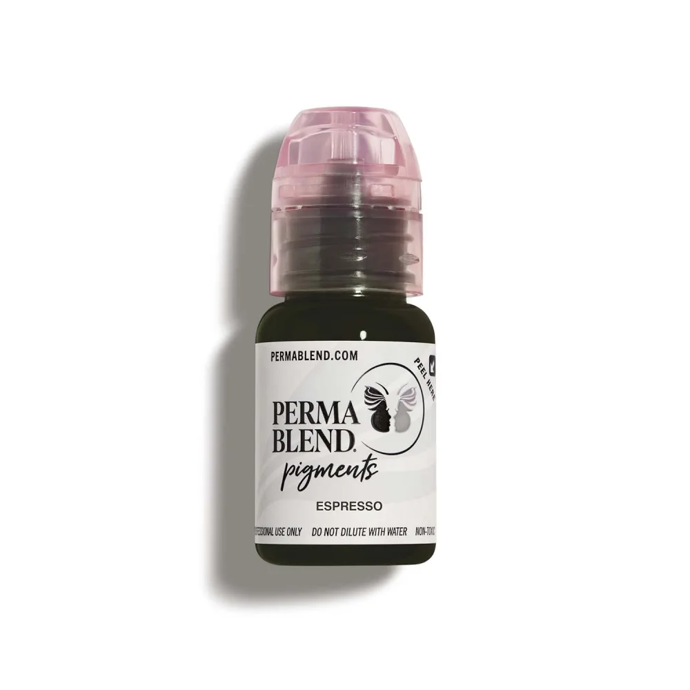 Perma Blend Espresso Brown Tattoo Ink - Professional Microblading Ink for Permanent Makeup - Cool Medium/Dark Brown Permanent Pigment - Vegan (0.5 oz)