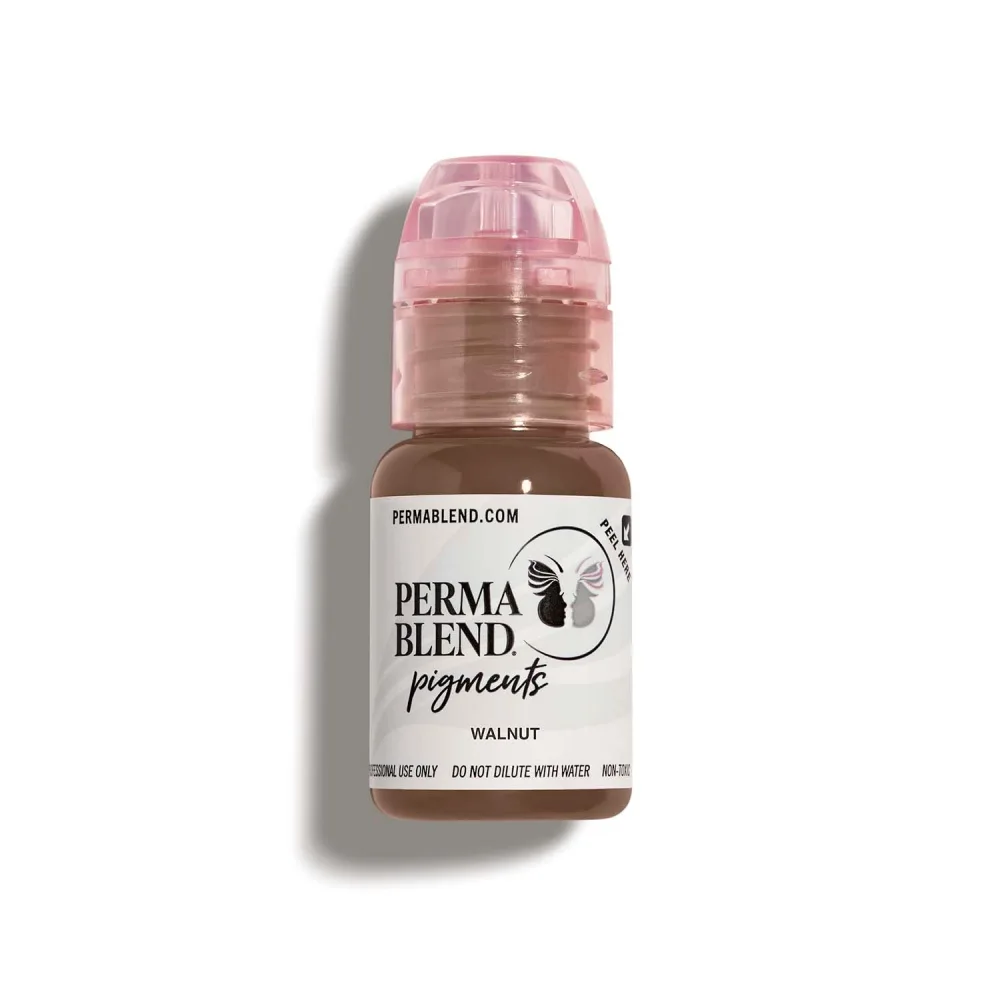 Perma Blend - Walnut - Microblading Ink for Permanent Eyeliner - Professional Tattoo Ink - Brown Tattoo Ink Makeup - Vegan (0.5 oz)