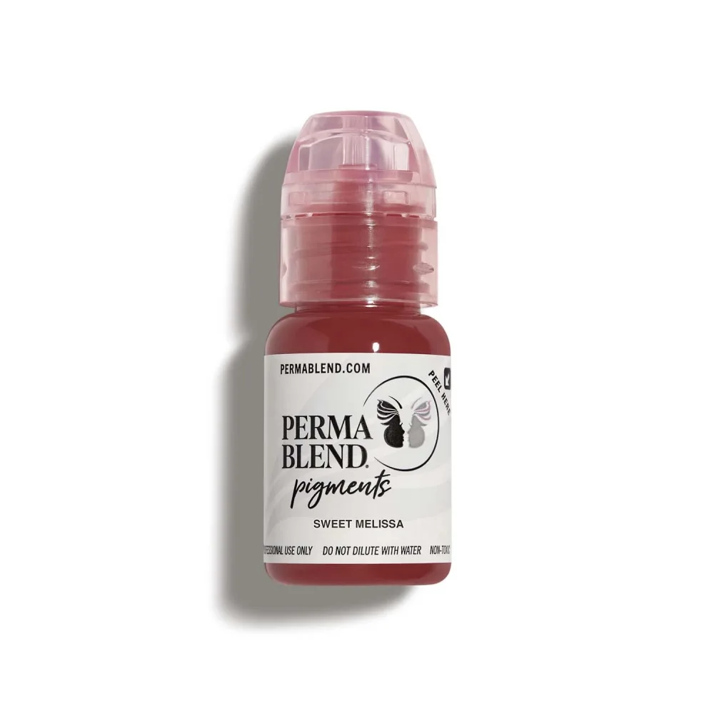 Perma Blend Sweet Melissa - Natural Medium Pink Tattoo Ink for Permanent Makeup - Lip Blush Microblading Ink to Enhance Lip Color - Lip Blushing & Lip Tattoo Supplies - Vegan (0.5 oz)