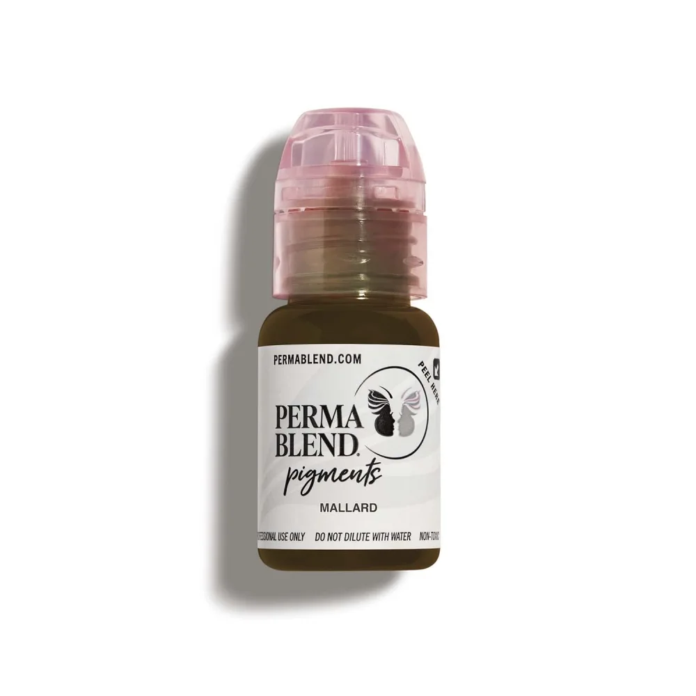 Perma Blend - Mallard - Microblading Ink for Permanent Eyeliner - Professional Tattoo Ink - Cool Medium Brown Tattoo Ink Makeup - Vegan (0.5 oz)