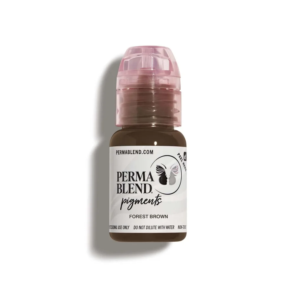 Perma Blend - Forest Brown - Microblading Ink for Permanent Eyeliner - Professional Tattoo Ink - Neutral Medium Brown Tattoo Ink Makeup - Vegan (0.5 oz)