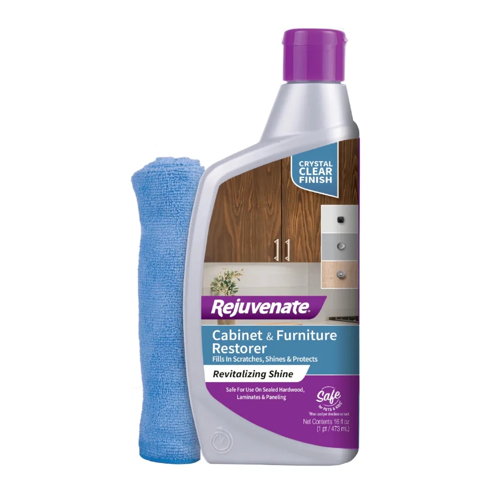 Rejuvenate Cabinet And Furniture Restorer Fills In Scratches, Shines And Protects Indoor Cabinets And Furniture, 16 Ounces