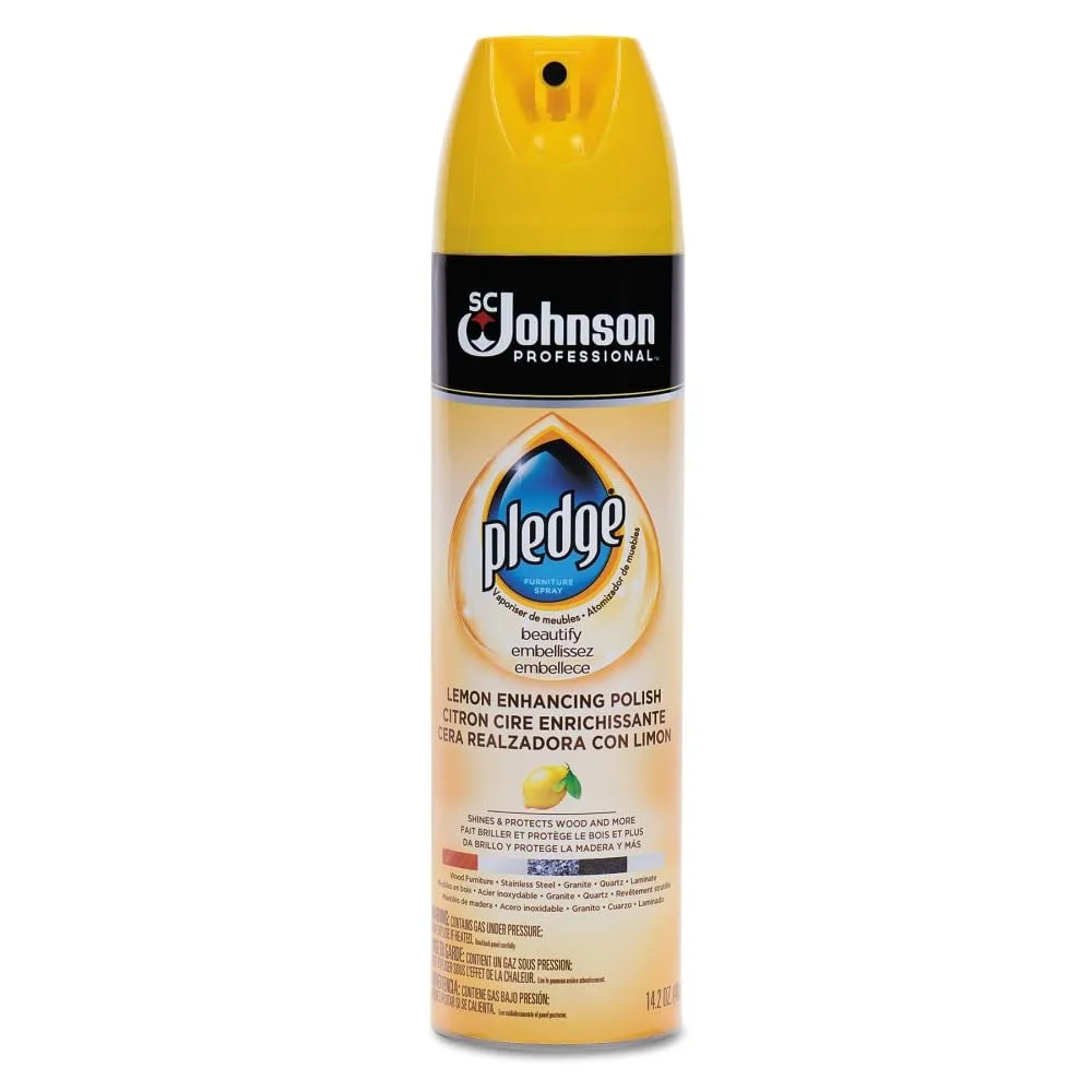 Pledge Furniture Polish, Lemon, 14.2 Oz Aerosol Spray