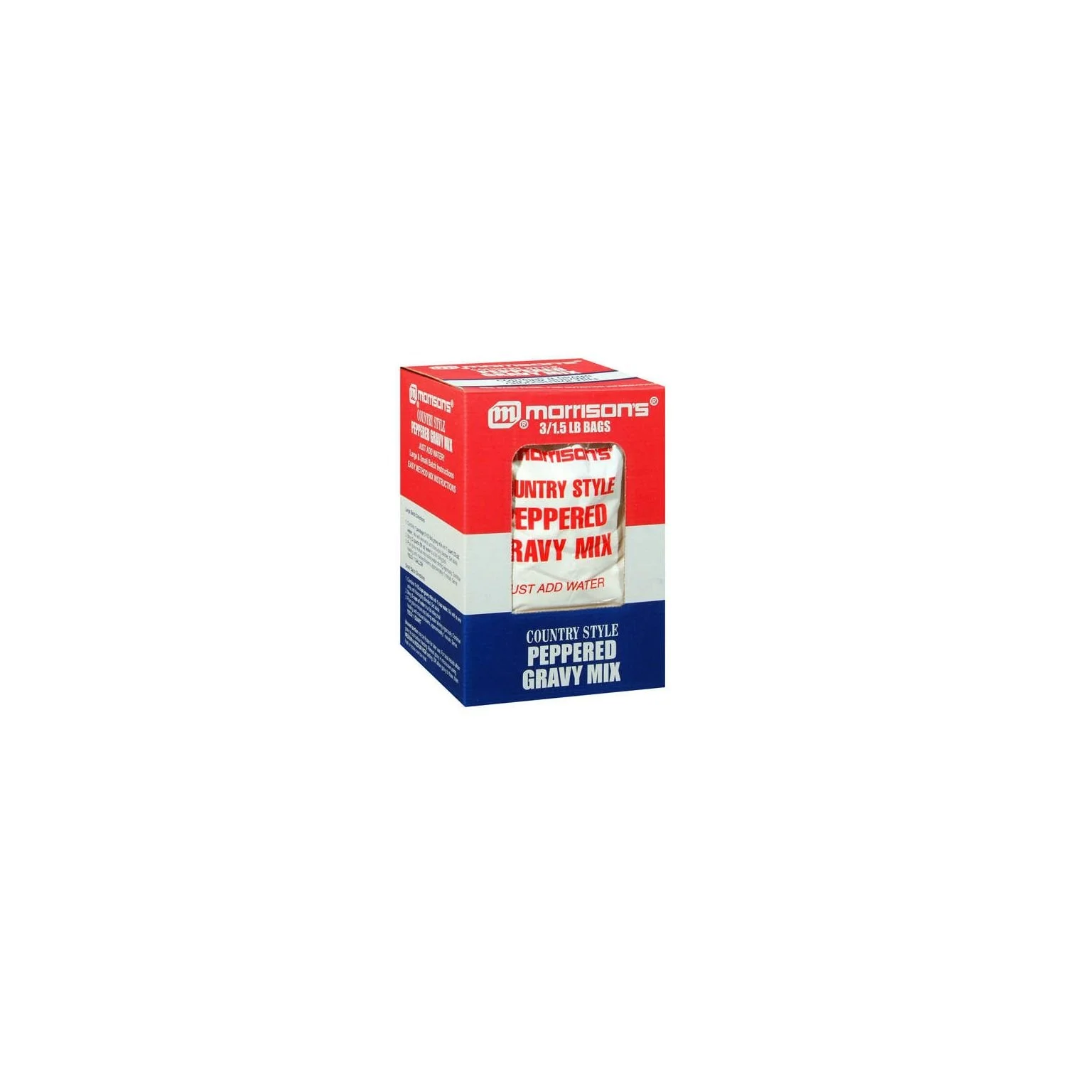 Morrisons Peppered Country Style Gravy Mix, 2 Large Boxes, (6) 1.5 Lb Individual Bags Total
