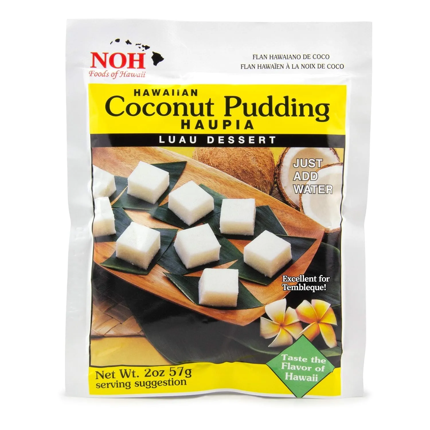 NOH Foods of Hawaii four serving seasoning packets 1.5 oz Pack of 3 Taste the flavor of Hawaii with each unique and famous meal (Coconut Pudding (Haupia))