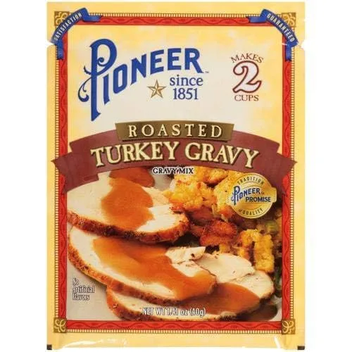 Pack of 4, Pioneer Brand Roasted Turkey Gravy Mix, 1.41 oz each