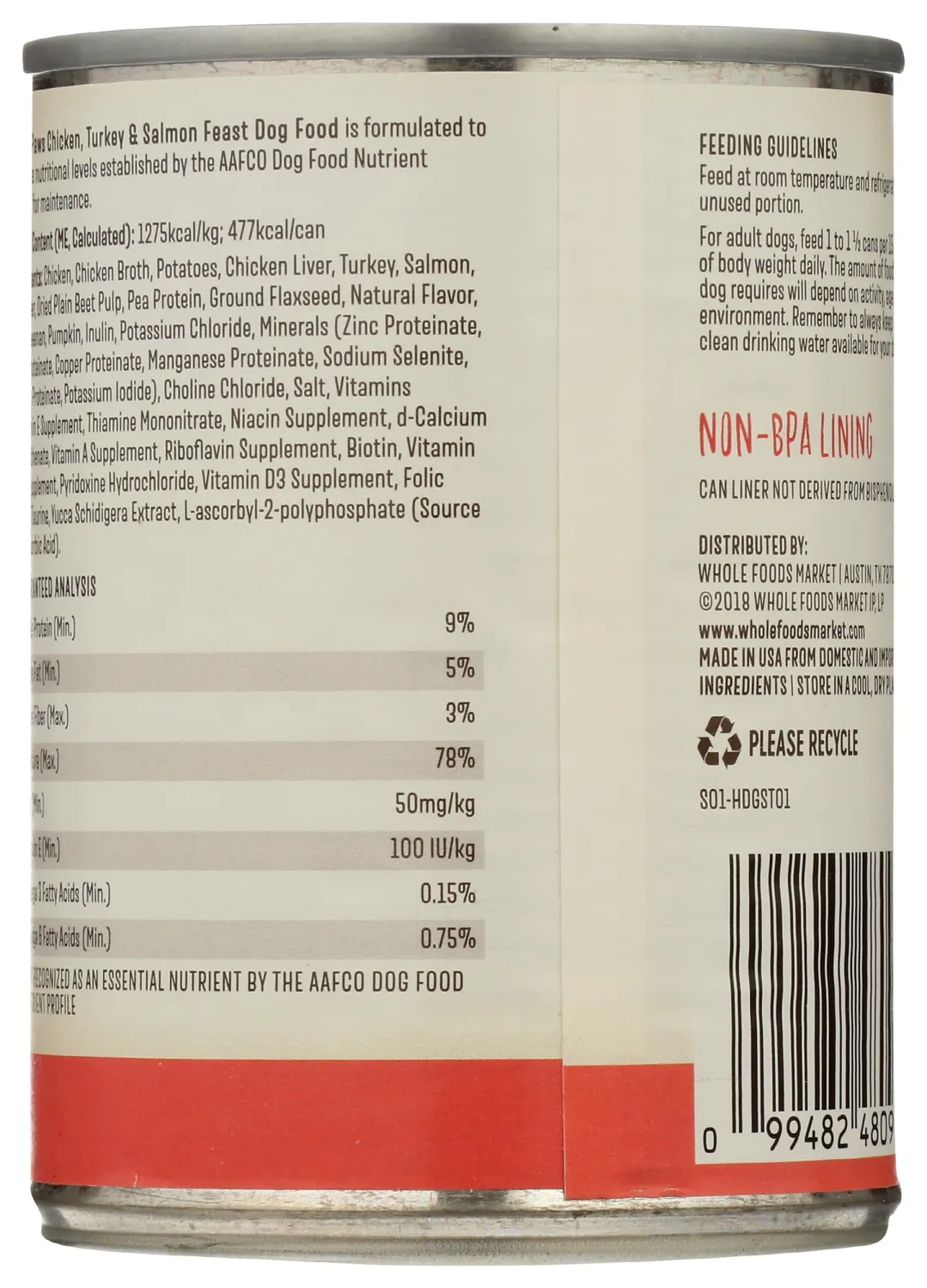 Whole Paws, Whole Paws, Chicken, Turkey and Salmon Dog Food, 13.2 Ounce