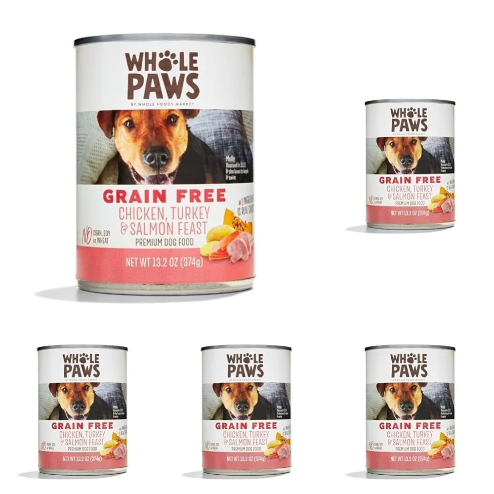 Whole Paws, Chicken, Turkey and Salmon Dog Food, 13.2 Ounce (Pack of 5)