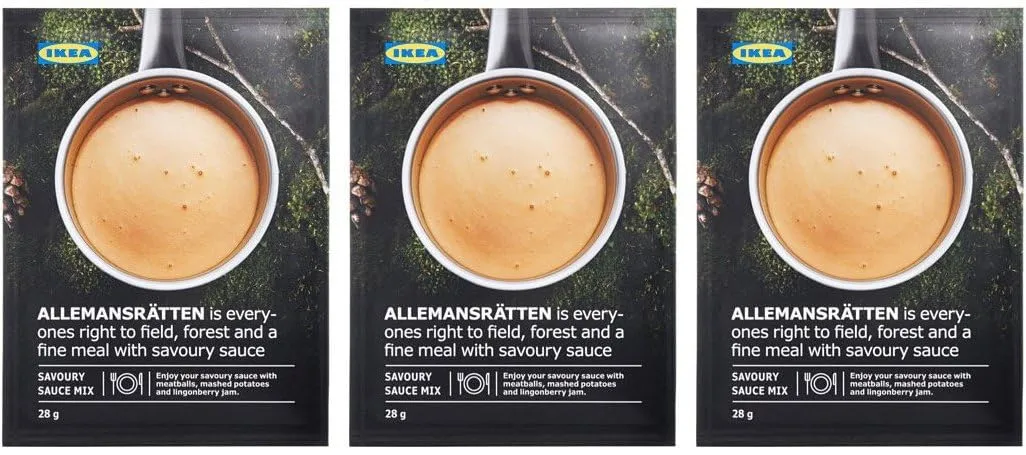 IKEA 703.543.09 ALLEMANSRÄTTEN 1.0 Oz. Mix (Pack of 3) for Swedish Meatball Cream Sauce; Mix with Spices Like Green Peppercorn, Herbs Like Thyme or Your Favorite Mustard; Make Your Sauce More Exciting